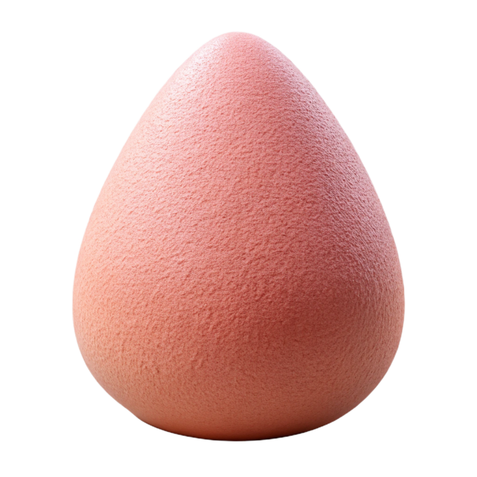 romantic magnificent A single makeup sponge, dry antextured, light pink color, soft lighting, front view, photorealistic, isolateon transparent background,high-resolution product photography elite png