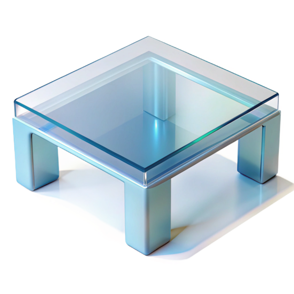 passionate extraordinary Acrylic coffee table, clear design, modern style, studio lighting, top-down view, isolateon transparent background,high-resolution product photography expertly shot png