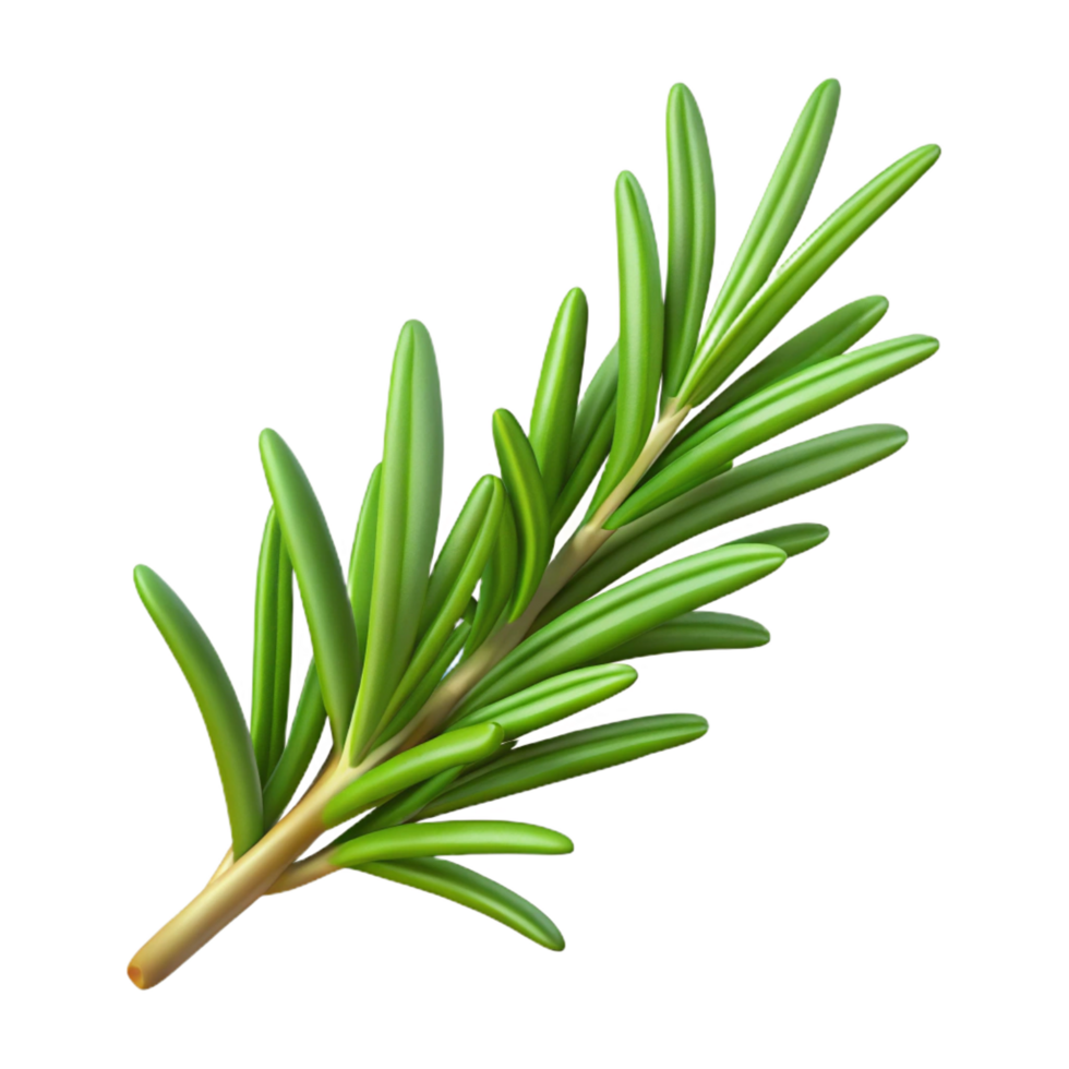 pristine elegant Single, sprig of rosemary with needle-like leaves, studio lighting, top-down view, with transparent background,high-resolution product photography 4K png