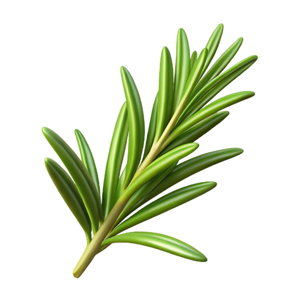 romantic extraordinary Single, sprig of rosemary with needle-like leaves, studio lighting, top-down view, with transparent background,high-resolution product photography studio quality png