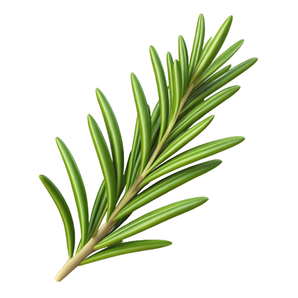 standout bohemian Single, sprig of rosemary with needle-like leaves, studio lighting, top-down view, with transparent background,high-resolution product photography detailed png