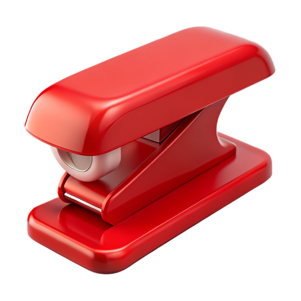 signature nordic Replastic hole punch, matte finish, side view, studio lighting, product shot, isolateon transparent background,high-resolution product photography refined png