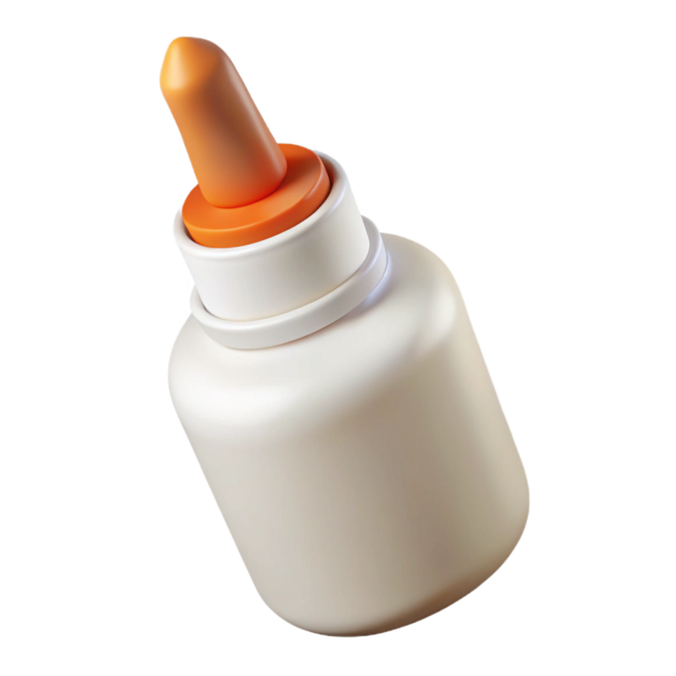 distinctive baroque White correction fluibottle, applicator brush visible, front view, soft lighting, product shot, isolateon transparent background,high-resolution product photography high resolution png