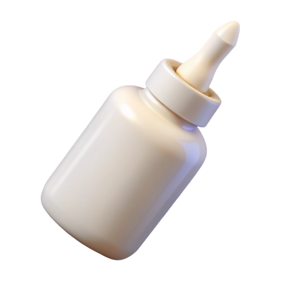 hypnotic coveteWhite correction fluibottle, applicator brush visible, front view, soft lighting, product shot, isolateon transparent background,high-resolution product photography png