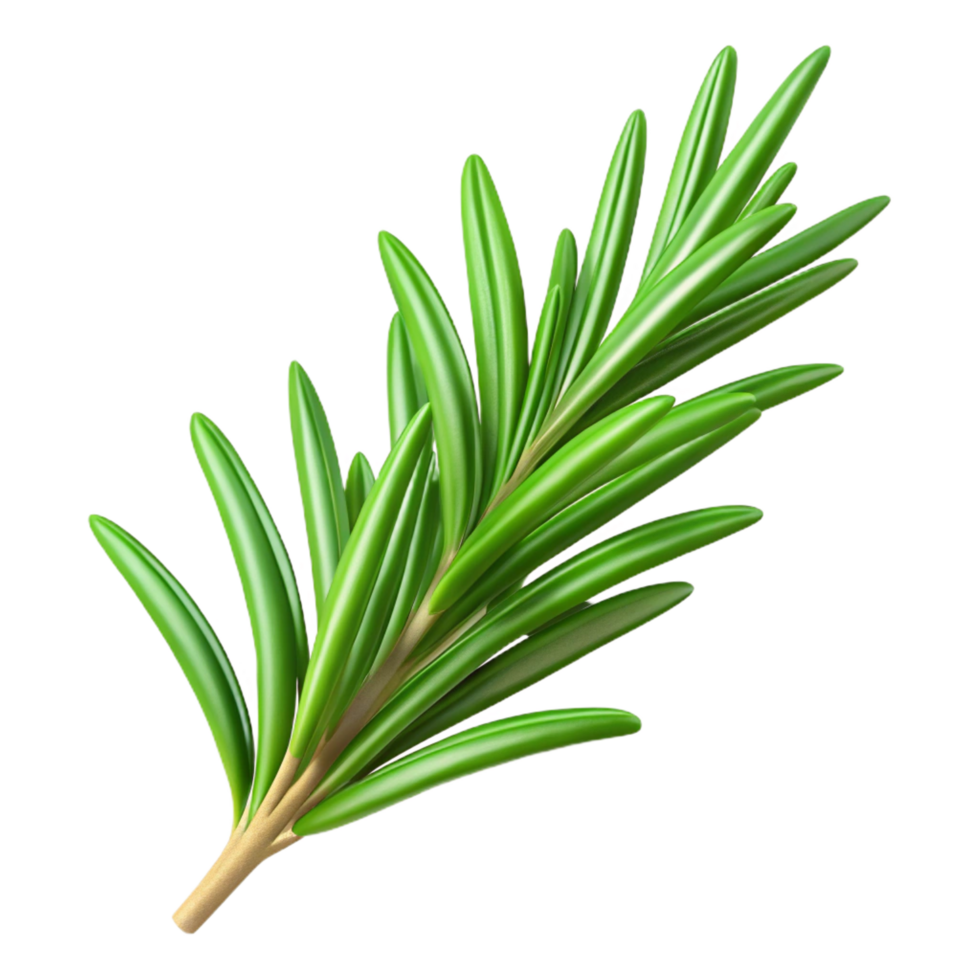 distinctive classic Sprig of rosemary, fresh green needles, detailetexture, studio lighting, top-down view, product shot, isolateon transparent background,high-resolution product photography precision png