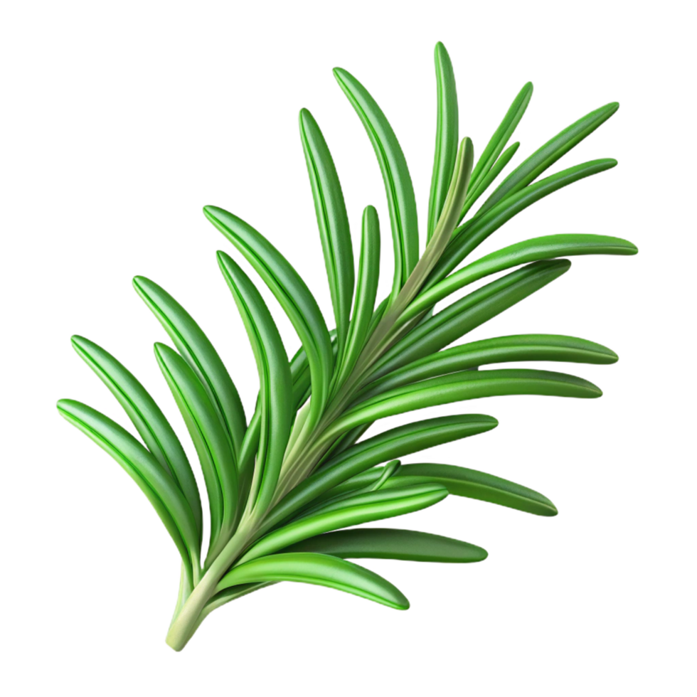 energetic magnificent Sprig of rosemary, fresh green needles, detailetexture, studio lighting, top-down view, product shot, isolateon transparent background,high-resolution product photography 8K png