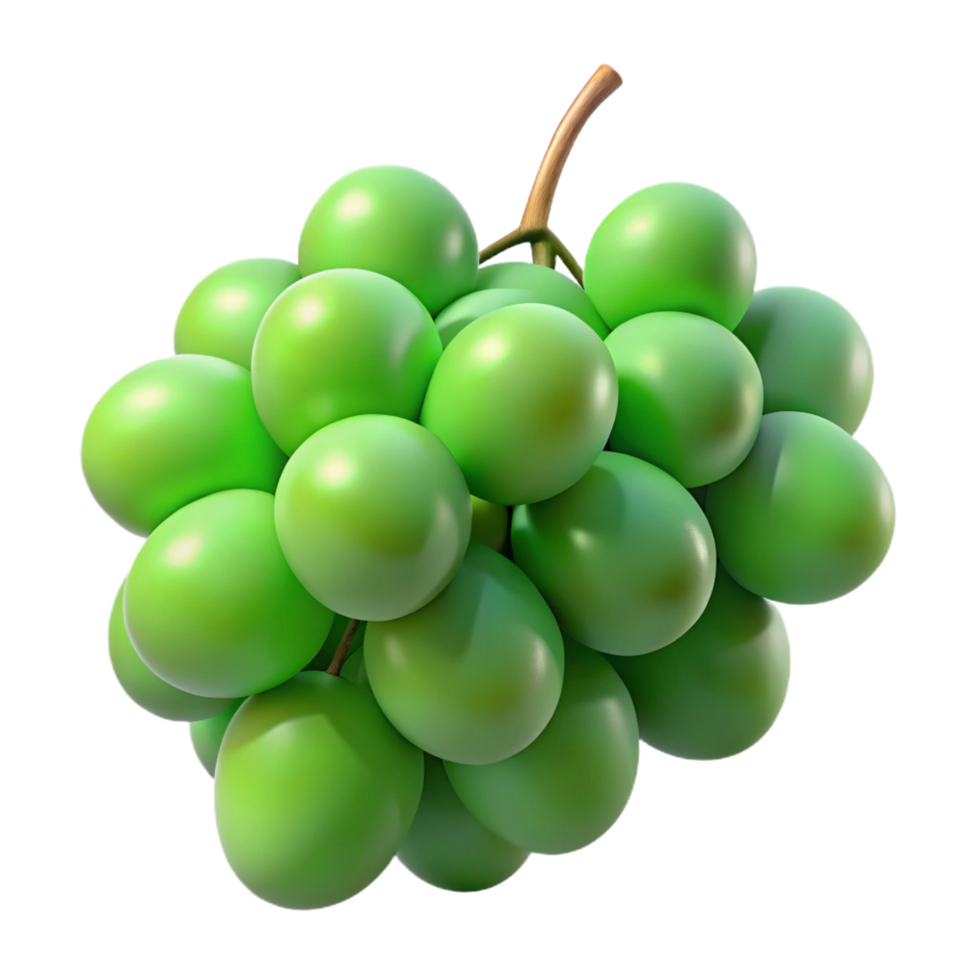inspirerenaissance Bunch of grapes, green grapes, realistic texture, studio lighting, product shot, with transparent background,high-resolution product photography top-tier png