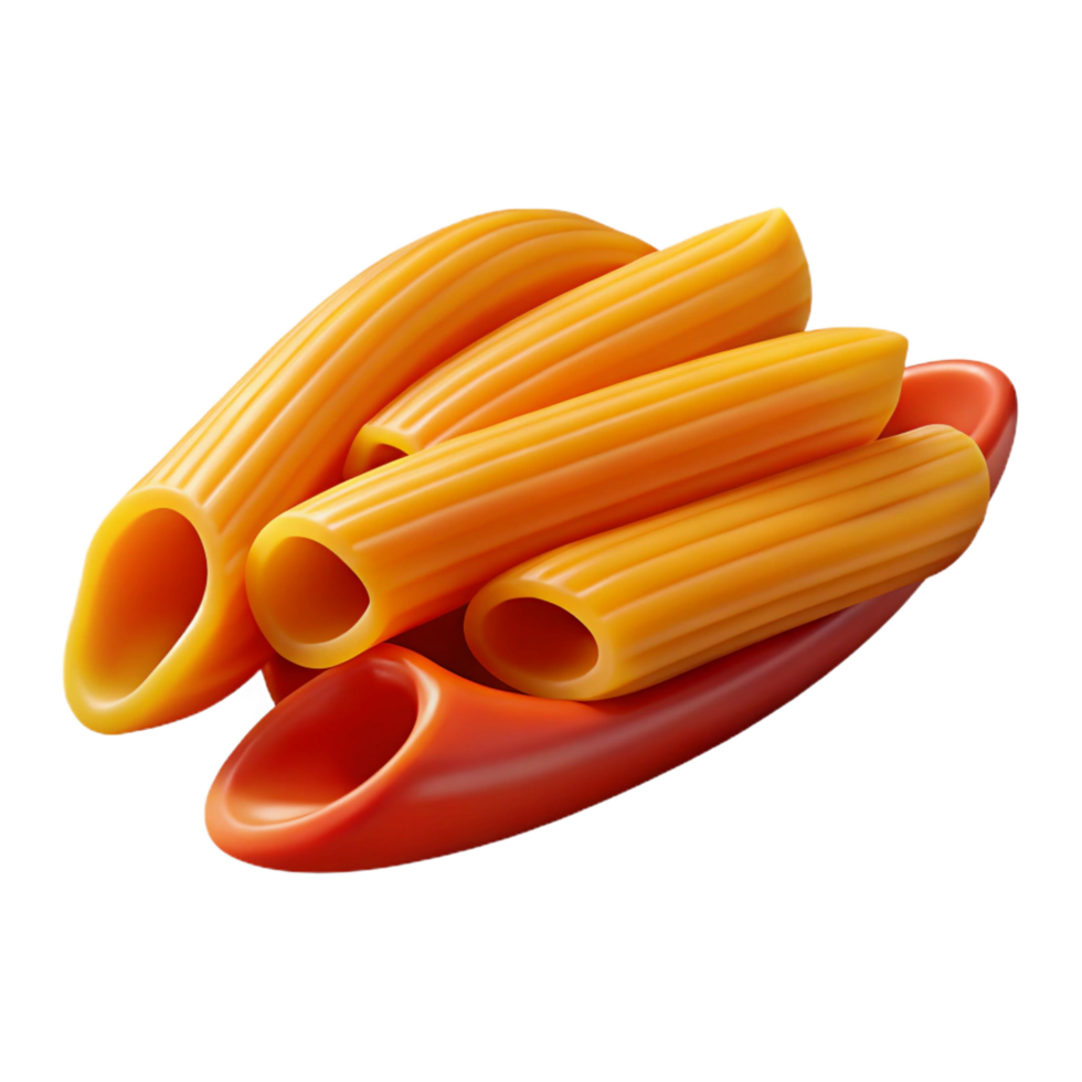 stunning melancholic urban Single penne pasta, with tomato sauce, studio lighting, isolateon transparent background,high-resolution product photography luxury png