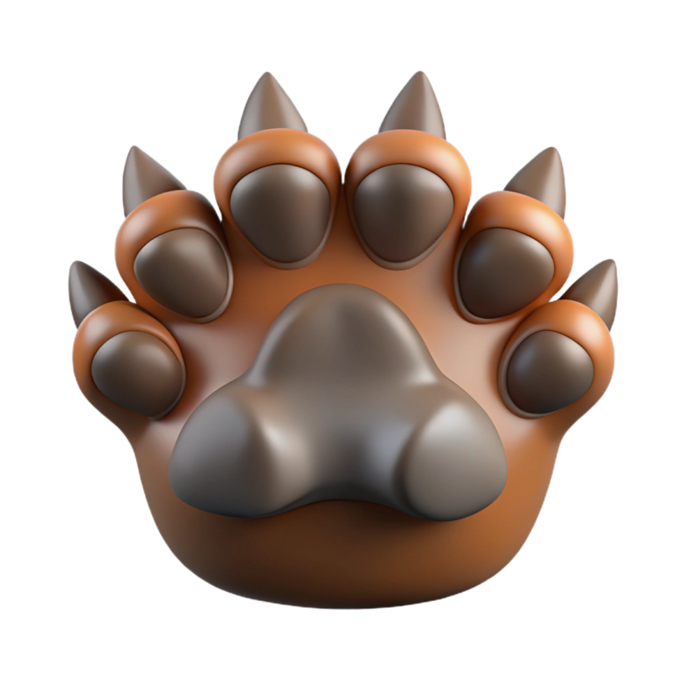 energetic glorious Wolf paw, detaileclaws anpads, studio lighting, top-down view, hyperrealistic, isolateon transparent background,high-resolution product photography 4K png