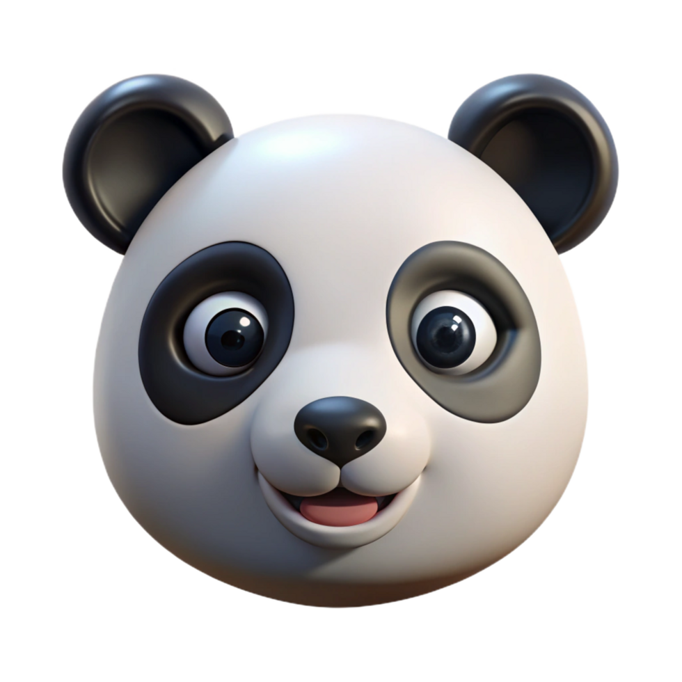 sumptuous remarkable Panda face, close-up, detaileeyes annose, studio lighting, front view, photorealistic, isolateon transparent background,high-resolution product photography png