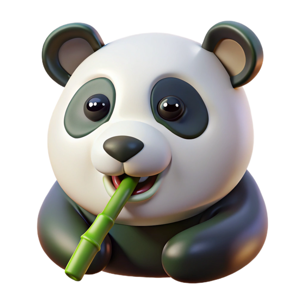 fascinating covetePanda chewing bamboo, detailemouth anteeth, soft lighting, side view, photorealistic, isolateon transparent background,high-resolution product photography png