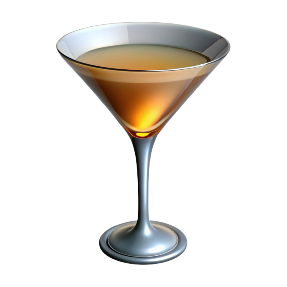 romantic dazzling Martini glass, classic shape, clear glass, dramatic lighting, side view, isolateon transparent background,high-resolution product photography gallery standard png