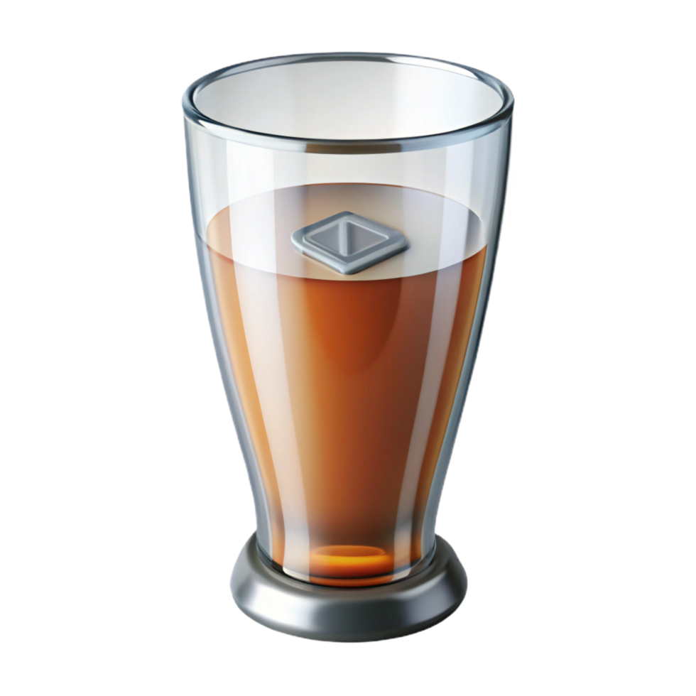 dramatic passionate creative Pint glass, thick ansturdy, clear glass with etchelogo, soft lighting, isolateon transparent background,high-resolution product photography expertly shot png