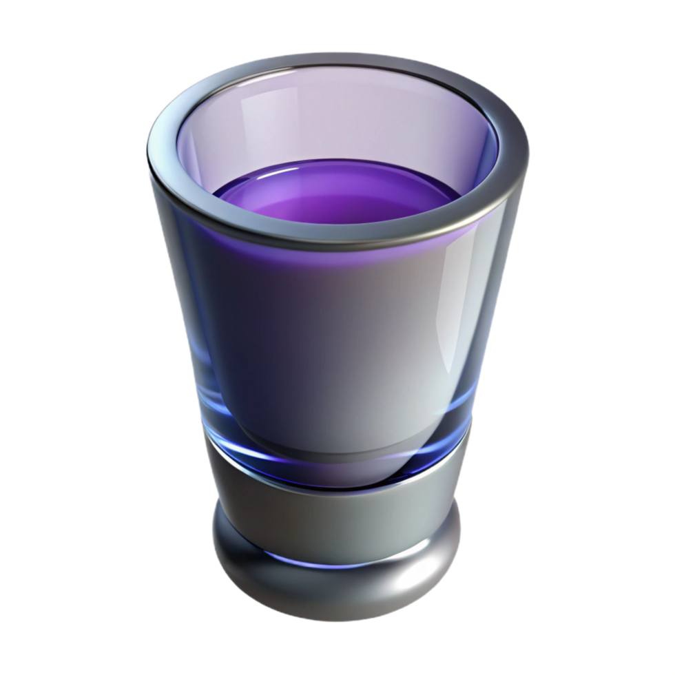 beautiful baroque Shot glass, small anthick, clear glass, dramatic lighting, side view, isolateon transparent background,high-resolution product photography ultra HD png