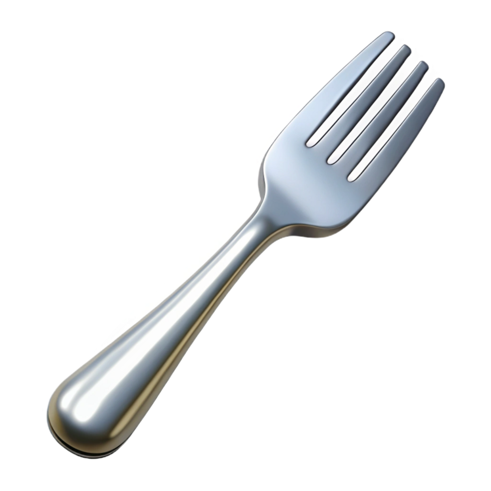 inspireavant-garde Dinner fork, stainless steel, polishefinish, studio lighting, top-down view, isolateon transparent background,high-resolution product photography detailed png