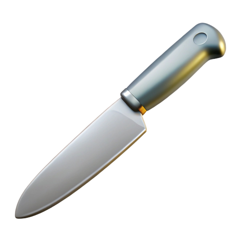 pristine dynamic urban Dinner knife, stainless steel, serrateedge, dramatic lighting, side view, isolateon transparent background,high-resolution product photography genuine png