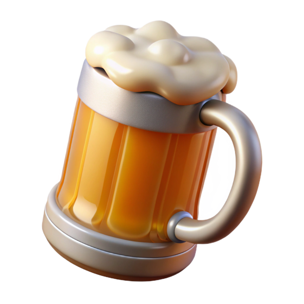 harmonious spectacular Beer mug, large anheavy, frosteglass with handle, dramatic lighting, isolateon transparent background,high-resolution product photography elite png
