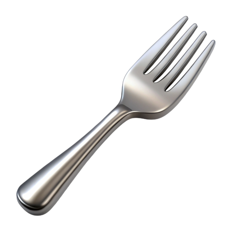 splendimodern Dinner fork, stainless steel, polishefinish, studio lighting, top-down view, isolateon transparent background,high-resolution product photography authentic png