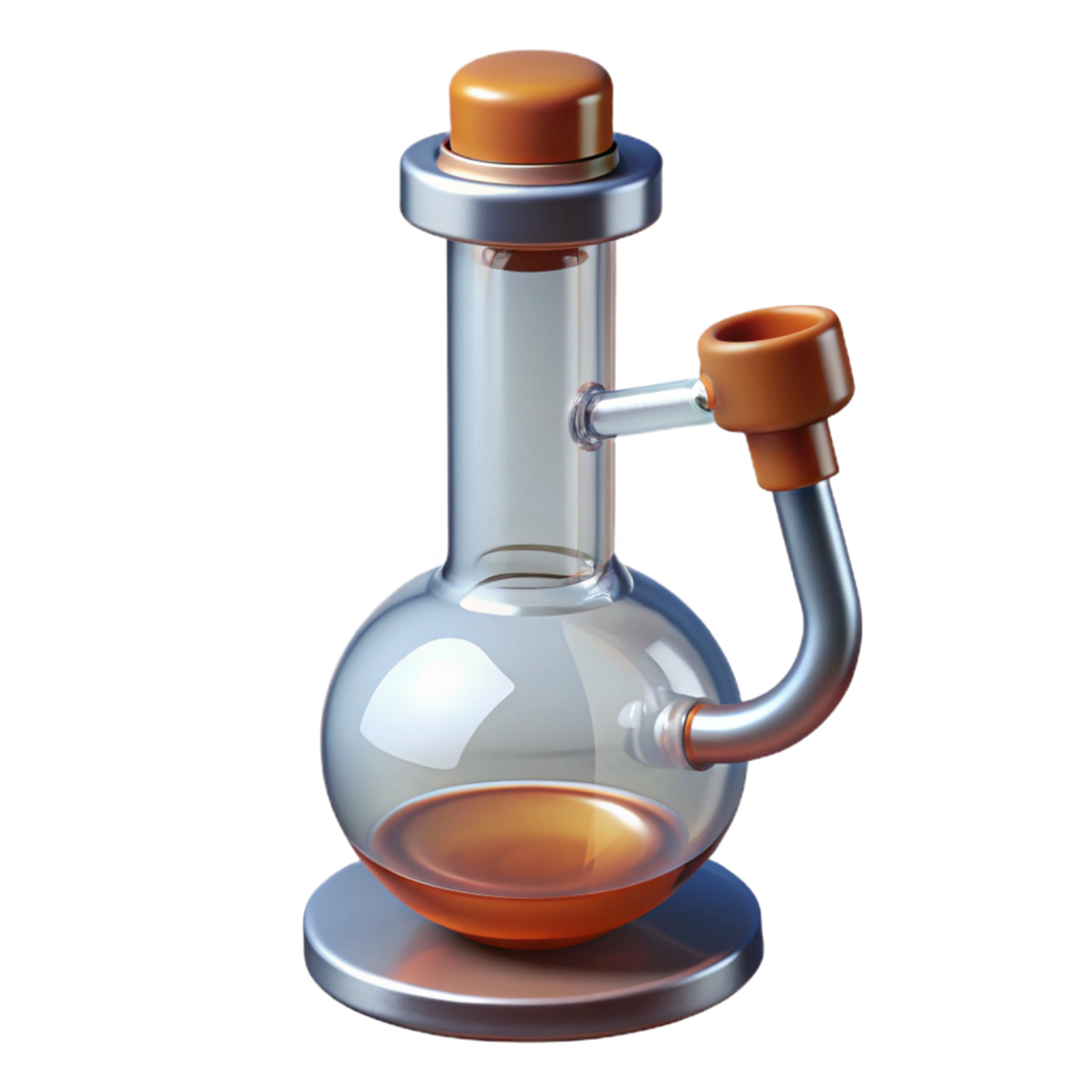 enchanting celebrateBurette with graduatemarkings anstopcock, glass construction, studio lighting, side view, isolateon transparent background,high-resolution product photography png