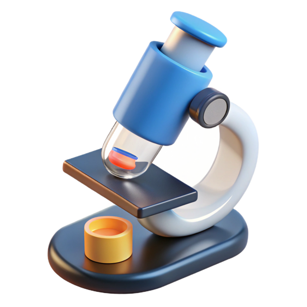 whimsical vibrant Microscope slide with preparespecimen, glass cover slip, studio lighting, top-down view, isolateon transparent background,high-resolution product photography expertly shot png