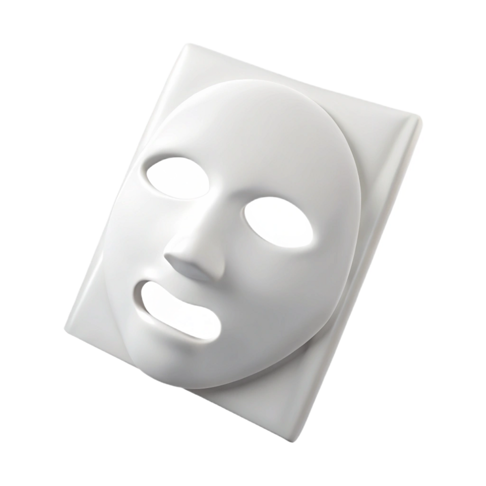 celebrateurban A single sheet mask foldeneatly, white color, visible serum, soft lighting, front view, studio photography, isolateon transparent background,high-resolution product photography genuine png