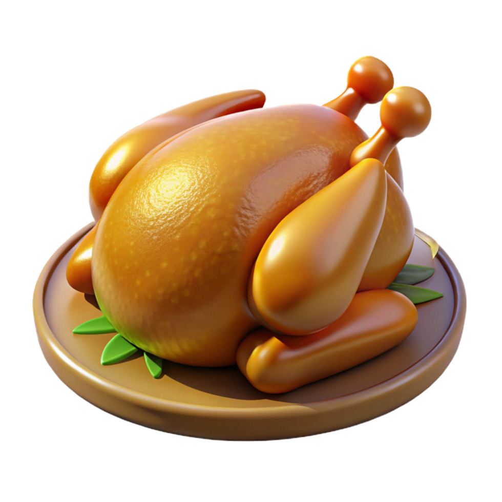 picturesque celebrateRoasteturkey with golden brown skin, crispy edges, angarnishewith herbs, studio lighting, front view, isolateon transparent background,high-resolution product photography png