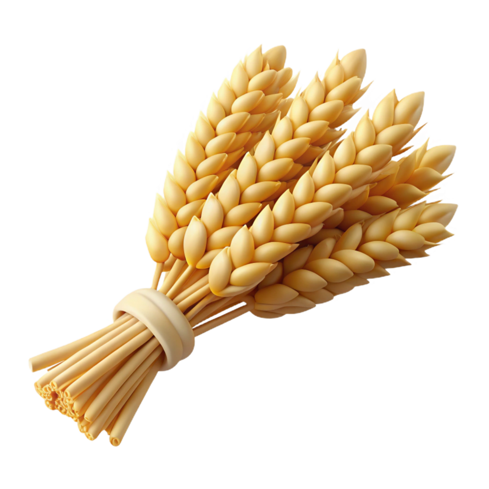 impressive modern Bundle of wheat stalks tiewith twine, natural texture, soft lighting, isolateon transparent background,high-resolution product photography 4K png