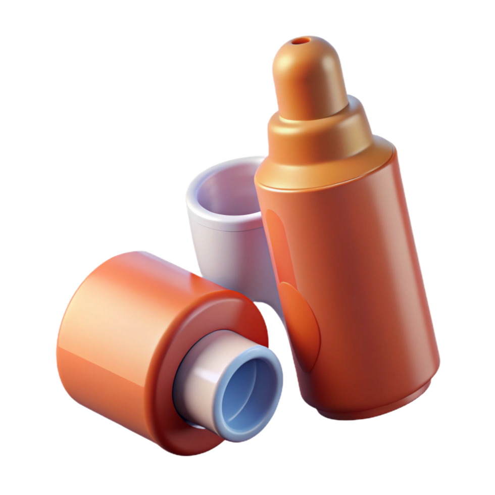 magnificent playful modern Inhaler with mouthpiece, pressurizecanister, plastic casing, realistic, studio lighting, with transparent background,high-resolution product photography refined png