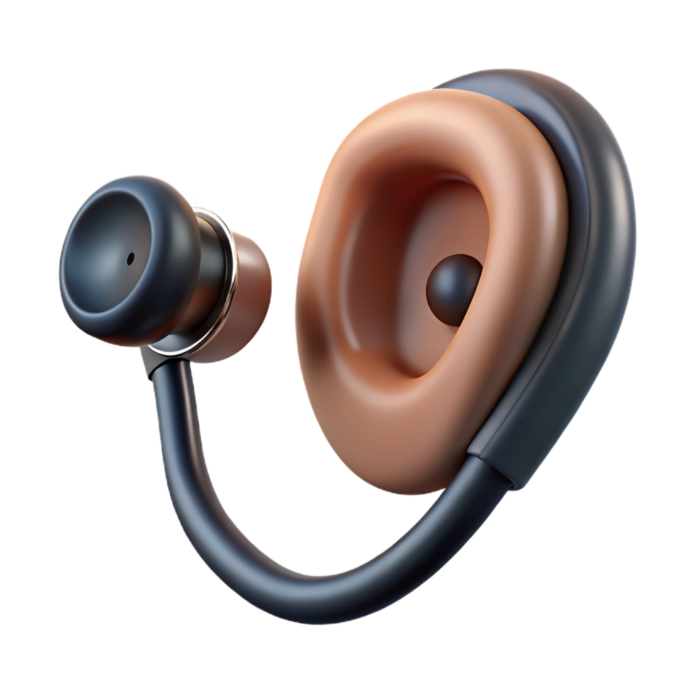 wonderful coveteStethoscope ear tip, soft silicone, black color, realistic, soft lighting, side view, with transparent background,high-resolution product photography png