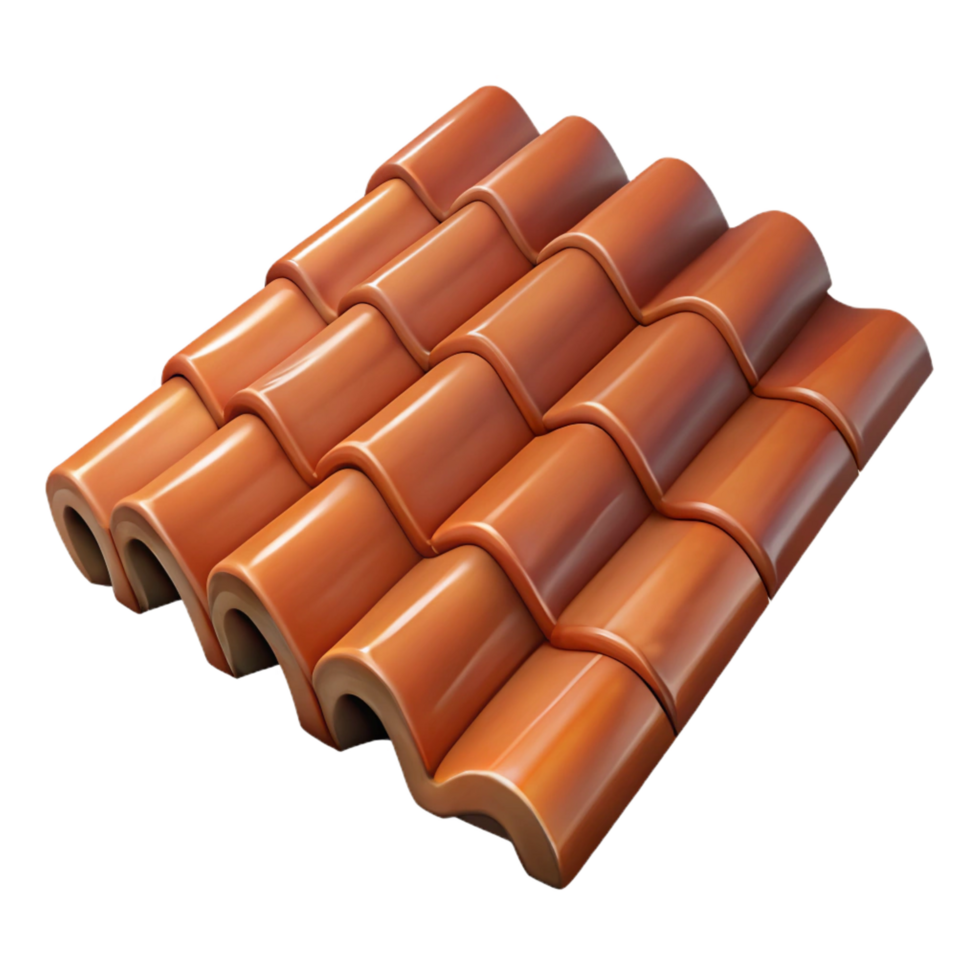 splendicelebrateClay roof tile, weatheretexture, terracotta color, subtle imperfections, top-down view, photorealistic, isolateon transparent background,high-resolution product photography png