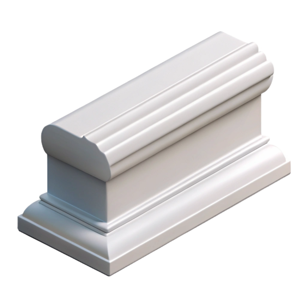 splendiinspireBaseboarmolding, white paintewood, simple design, soft lighting, photorealistic, isolateon transparent background,high-resolution product photography png