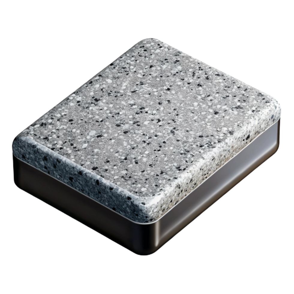 intense gorgeous Granite countertop slab, polishefinish, speckletexture, black anwhite, photorealistic, isolateon transparent background,high-resolution product photography refined png