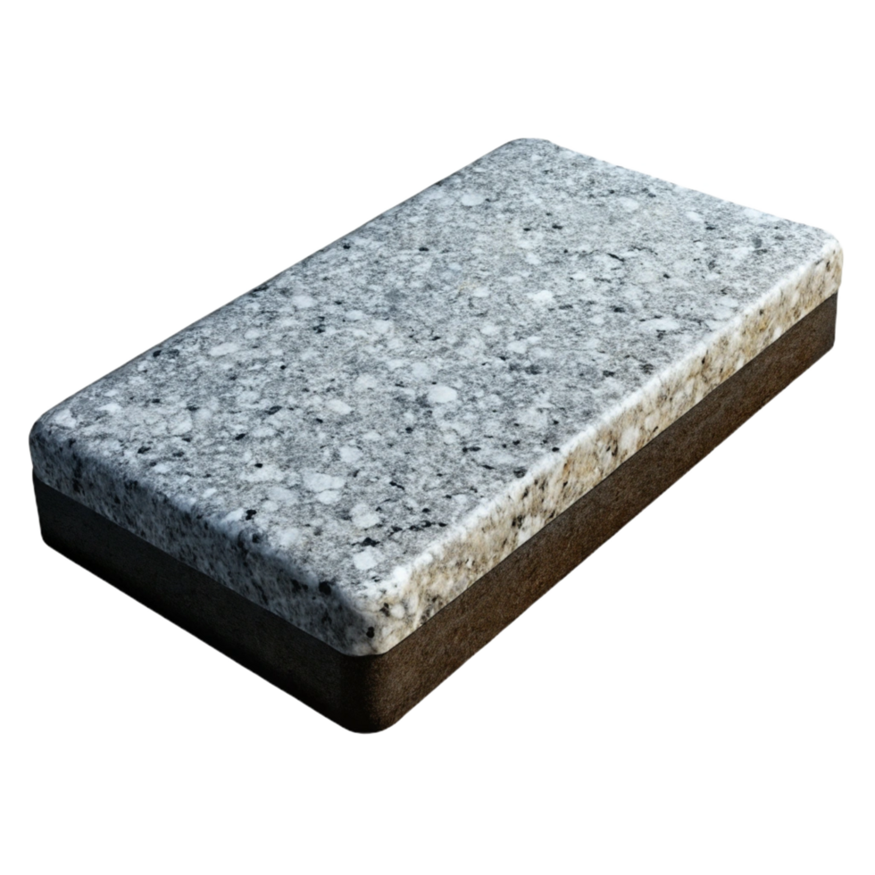 striking intense nordic Granite countertop slab, polishefinish, speckletexture, black anwhite, photorealistic, isolateon transparent background,high-resolution product photography 8K png