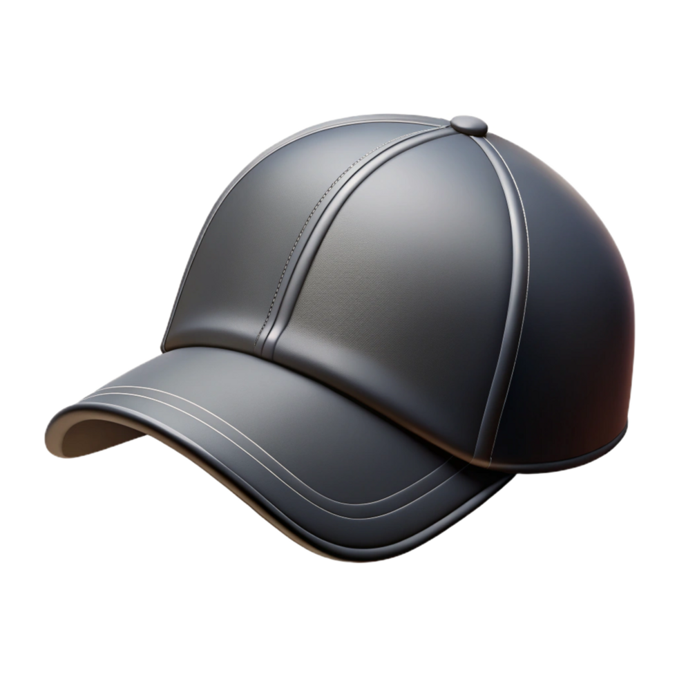 elegant elegant A baseball cap, black, embroiderelogo, curvebrim, front view, studio lighting, photorealistic, isolateon transparent background,high-resolution product photography luxury png