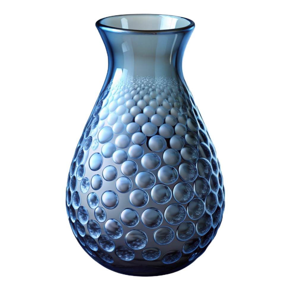 remarkable renaissance Tall glass vase with a bubble texture, clear glass, dramatic lighting, isolateon transparent background,high-resolution product photography studio quality png