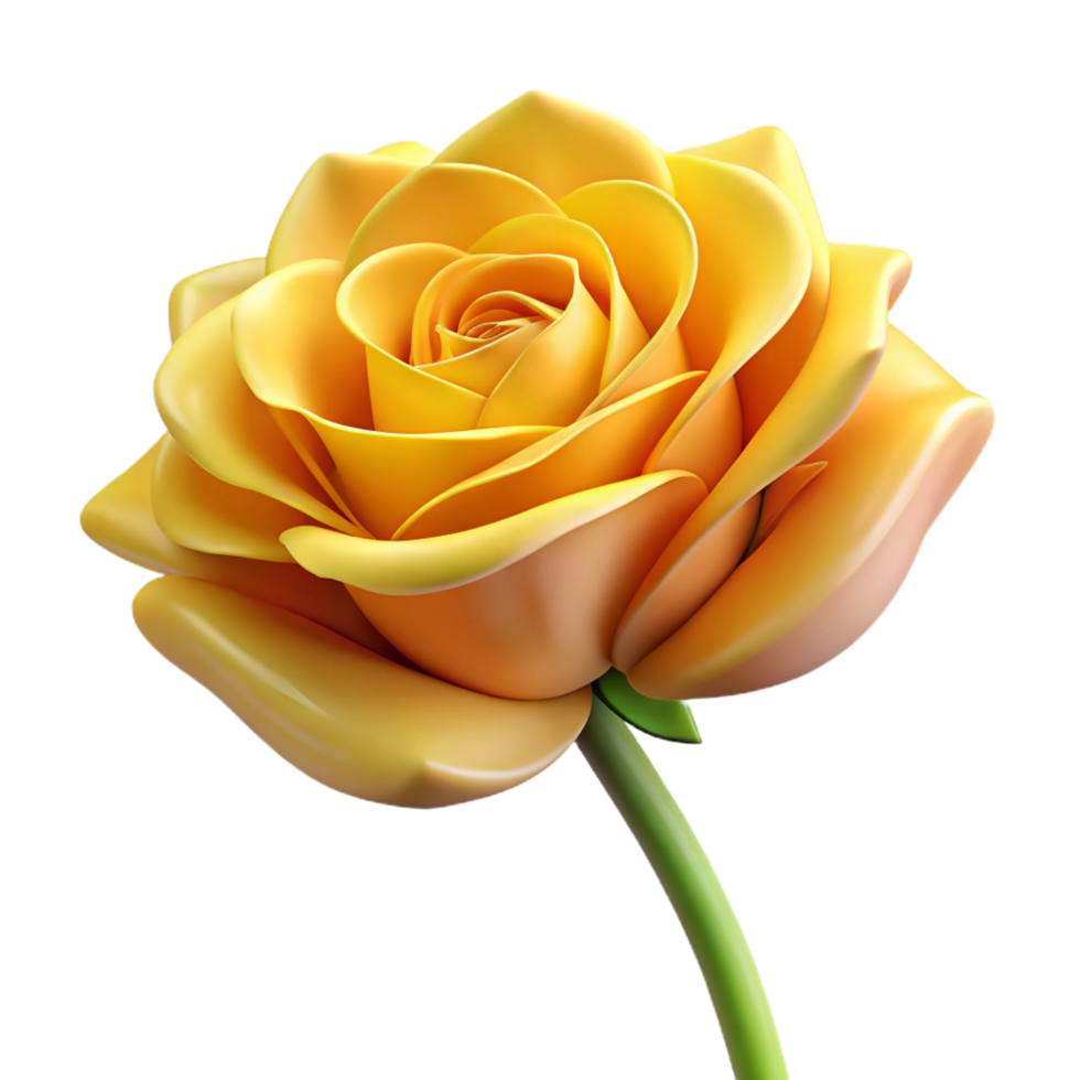spectacular urban Single yellow rose with open bloom, soft lighting, front view, isolateon transparent background,high-resolution product photography artisan png