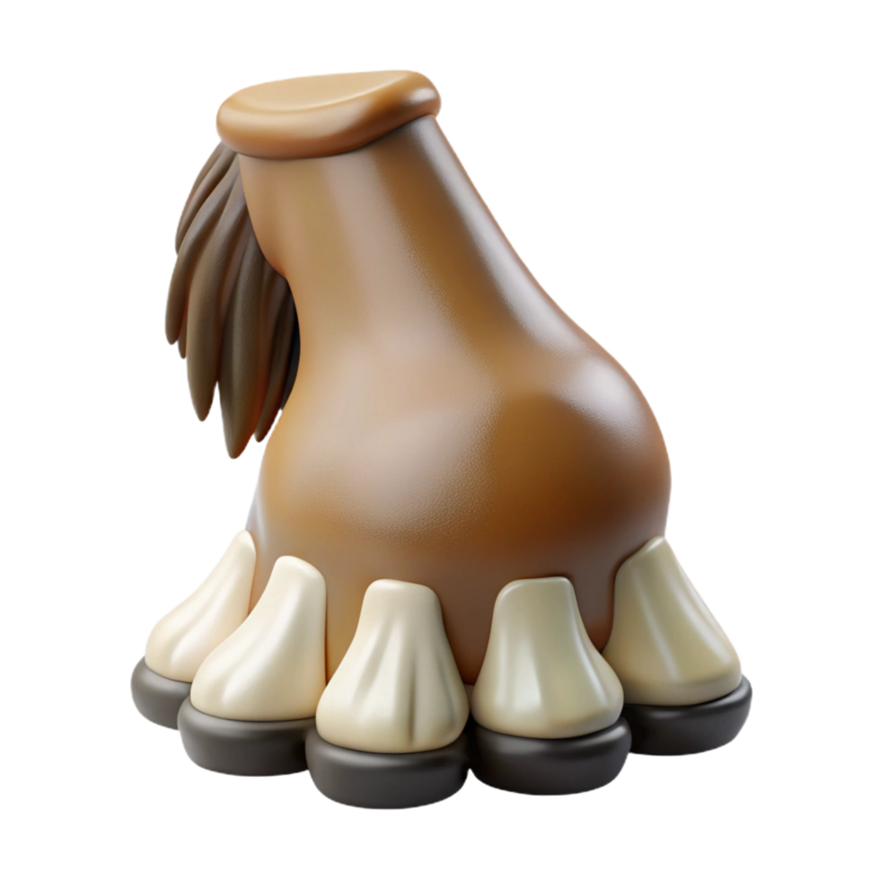 energetic beautiful A centaur hoof, highly detailed, realistic texture, studio lighting, front view, photorealistic, isolateon transparent background,high-resolution product photography refined png