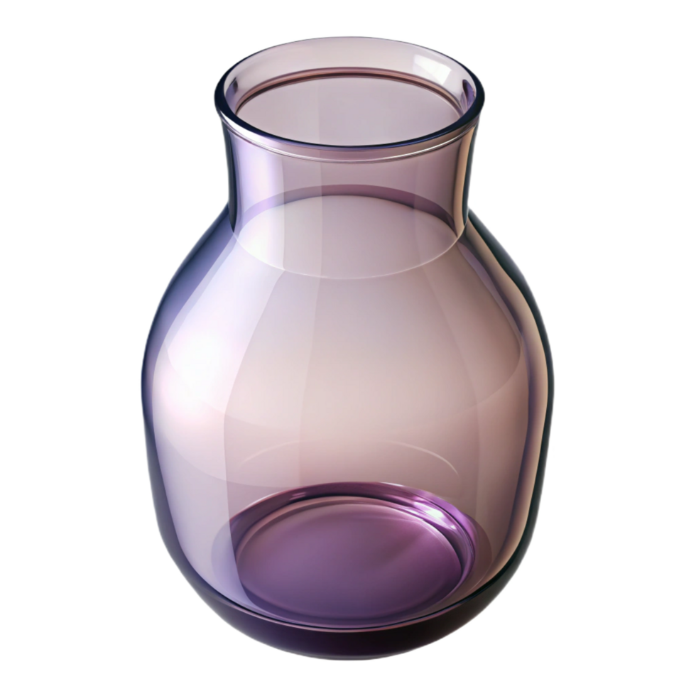 beautiful victorian Glass vase, simple cylindrical shape, clear glass, studio lighting, side view, isolateon transparent background,high-resolution product photography top-tier png