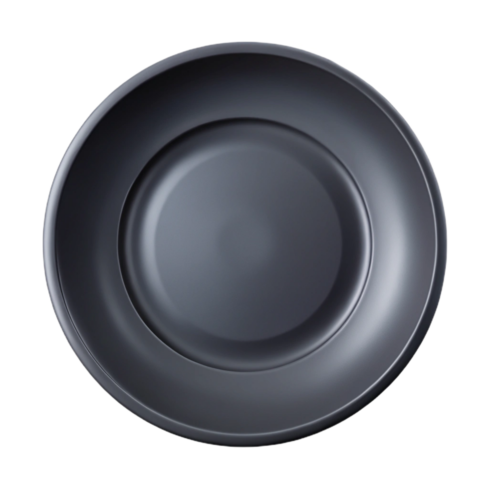 wonderful joyful gothic Decorative plate, minimalist design, matte black finish, studio lighting, top-down view, isolateon transparent background,high-resolution product photography elite png