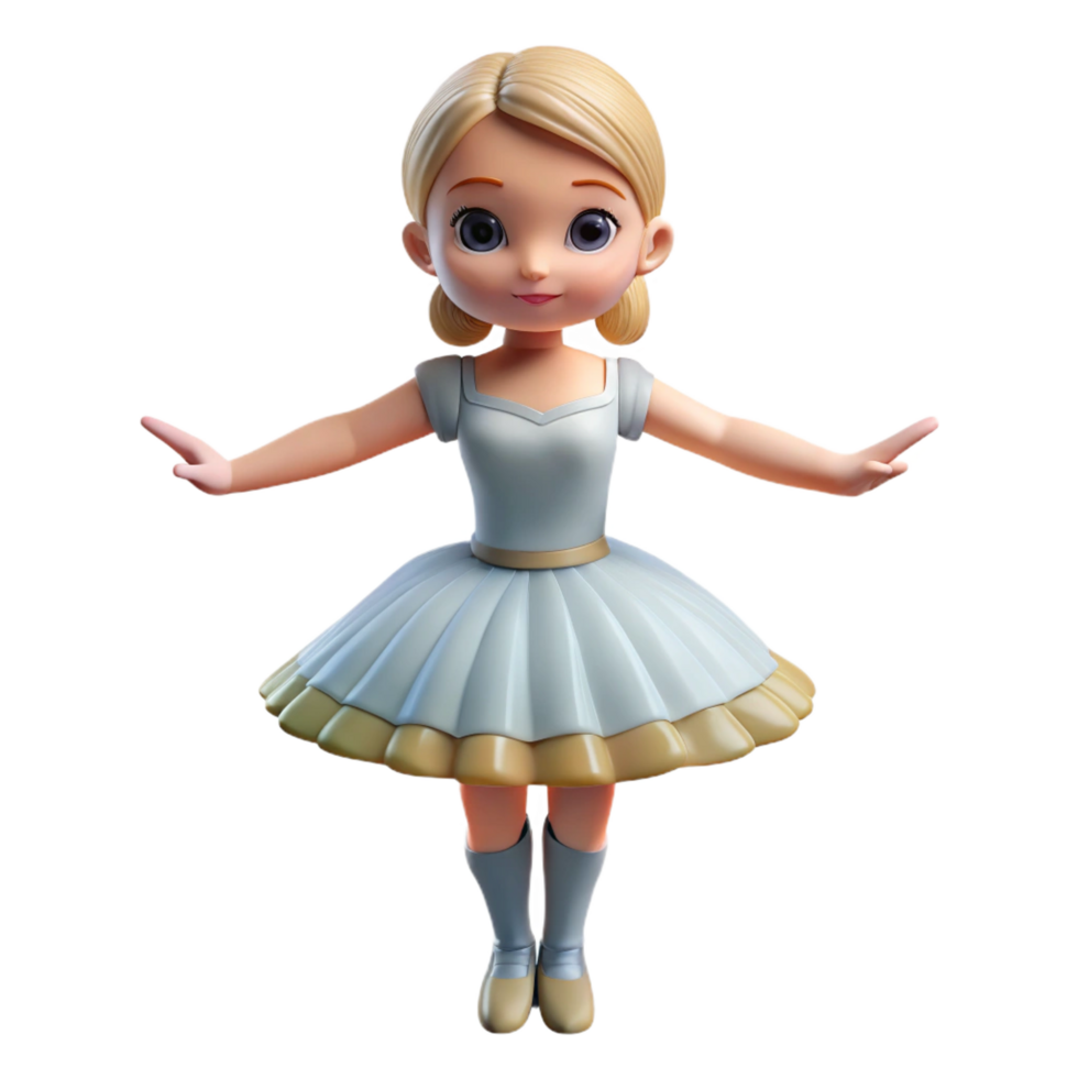 alluring timeless Porcelain figurine, ballerina pose, delicate details, soft lighting, front view, isolateon transparent background,high-resolution product photography png