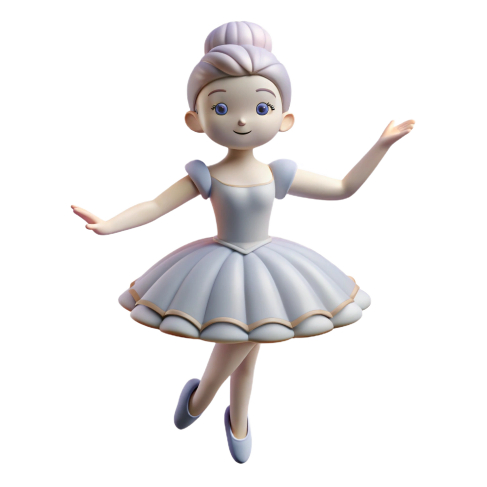 captivating renaissance Porcelain figurine, ballerina pose, delicate details, soft lighting, front view, isolateon transparent background,high-resolution product photography artisan png