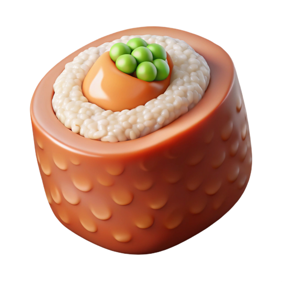 impressive timeless Spicy tuna roll, tuna, spicy mayonnaise, cucumber, nori seaweed, soft lighting, side view, render, isolateon transparent background,high-resolution product photography png