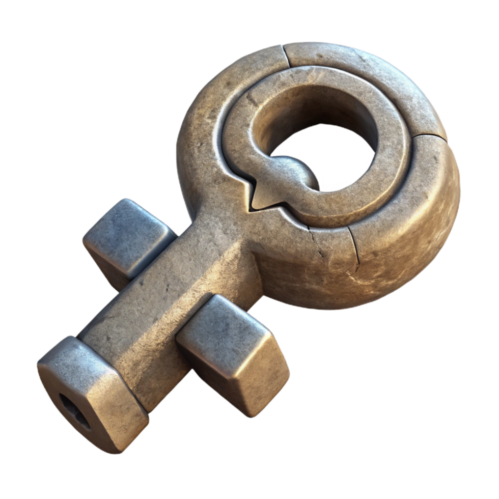 vibrant art deco Stone carvelogo of an ancient key, weatheretexture, dramatic lighting, product shot, isolateon transparent background,high-resolution product photography exclusive png