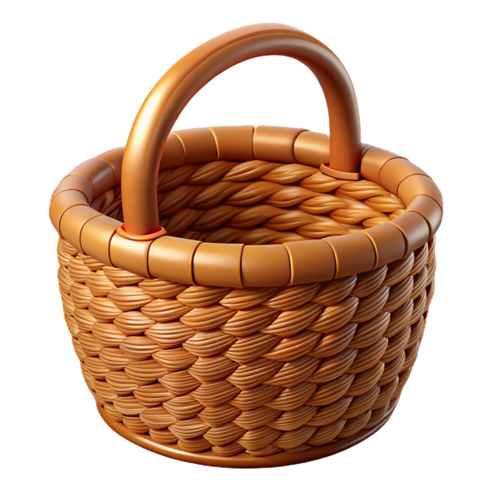 peaceful stunning Woven wicker logo of a basket, texturesurface, dramatic lighting, product shot, isolateon transparent background,high-resolution product photography precision png