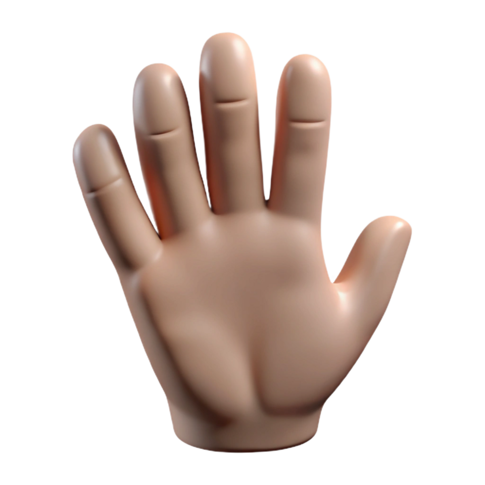 hypnotic quintessential Clay sculptelogo of a human hand, realistic details, matte finish, studio lighting, product shot, with transparent background,high-resolution product photography png