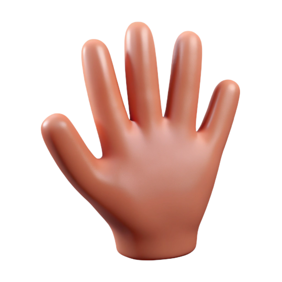 energetic immaculate Clay sculptelogo of a human hand, realistic details, matte finish, studio lighting, product shot, with transparent background,high-resolution product photography sharp png