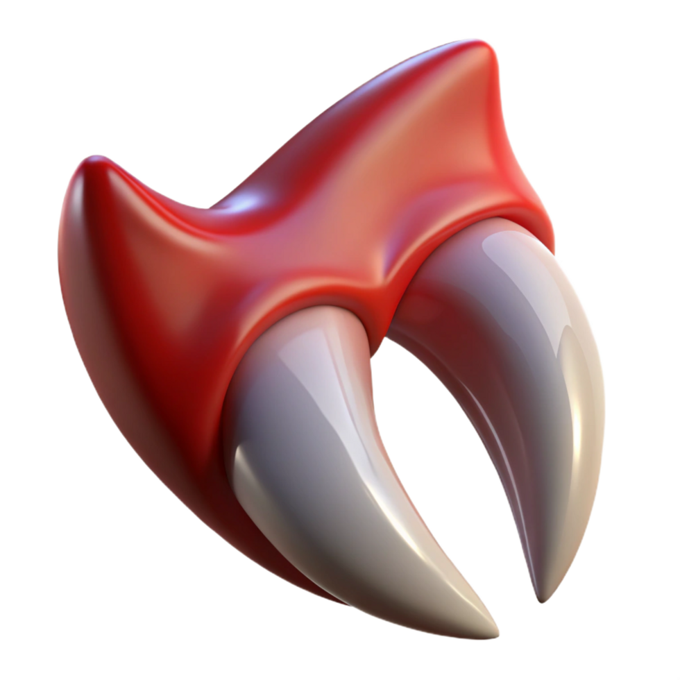 alluring industrial A single, glistening vampire fang, sharp point, realistic texture, dramatic lighting, side view, render, isolateon transparent background,high-resolution product photography crisp png