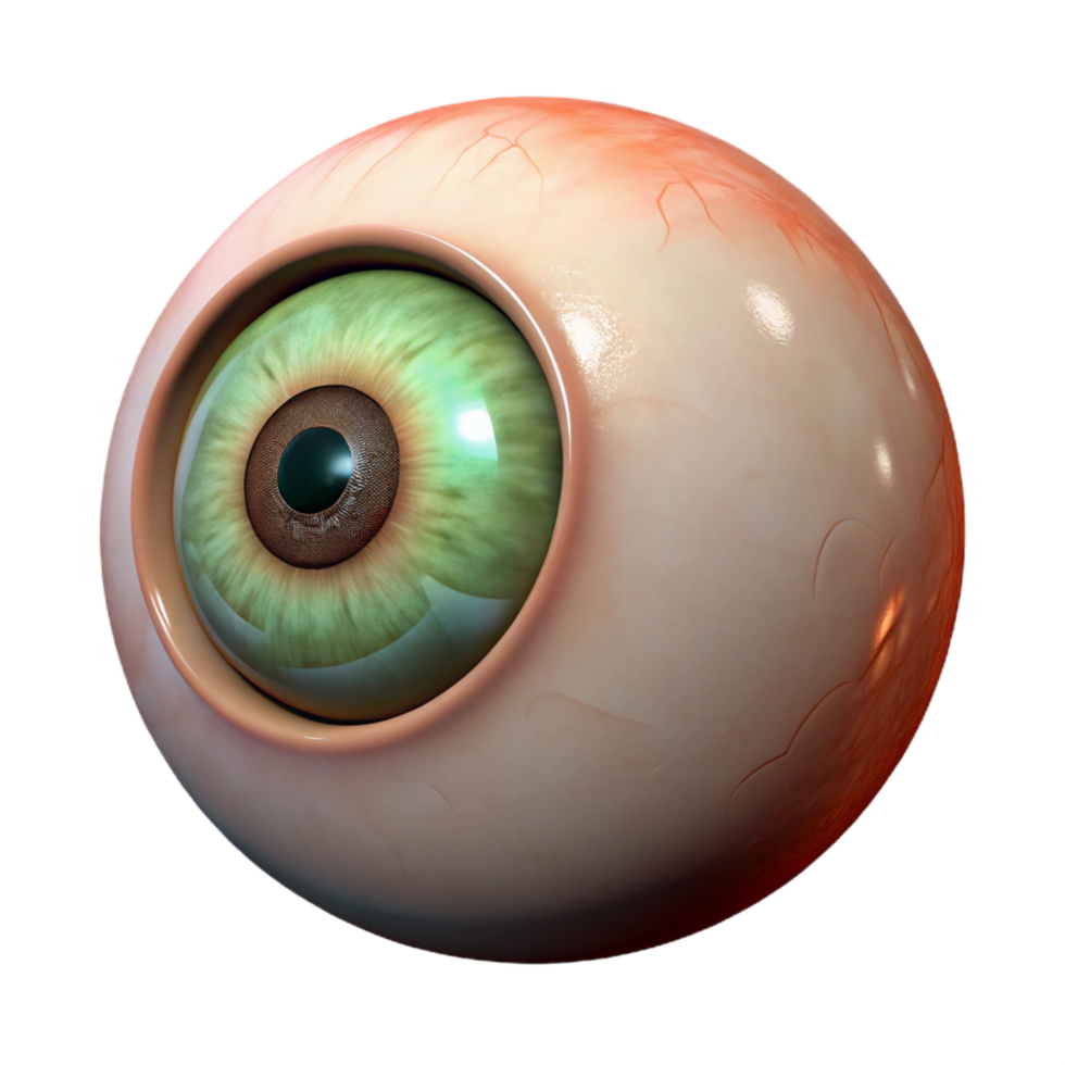 dramatic rare A single, large cyclops eye with a reptilian pupil, realistic texture, dramatic lighting, front view, render, isolateon transparent background,high-resolution product photography png