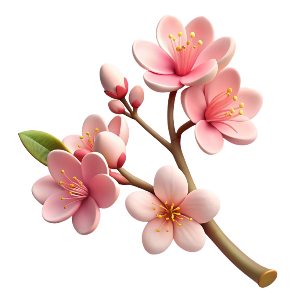 signature classic Branch of cherry blossoms, multiple flowers, delicate petals, studio lighting, photorealistic, with transparent background,high-resolution product photography detailed png