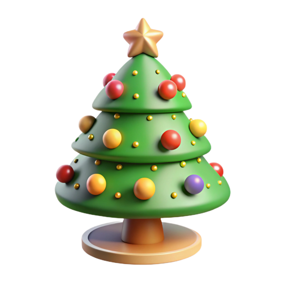 immaculate mysterious industrial Small, tabletop Christmas tree decoratewith miniature ornaments, soft lighting, isolateon transparent background,high-resolution product photography 8K png